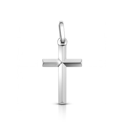 Pendentif Croix en Or Blanc 750