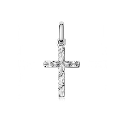 Pendentif Croix Or Blanc 22x10mm