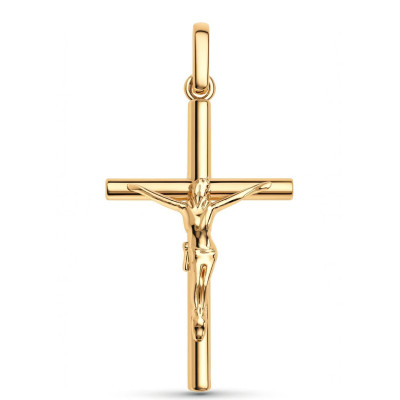 Pendentif Croix Or Jaune Christ 32x17mm