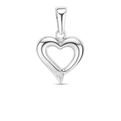 Pendentif Diamant coeur Or Blanc