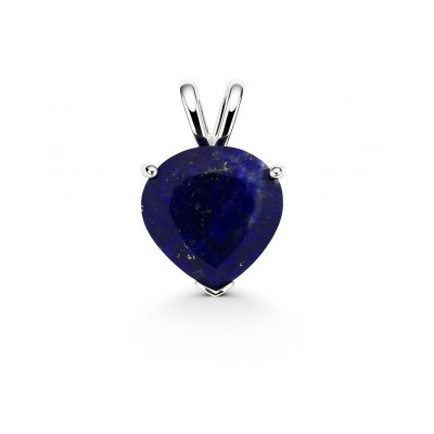 Pendentif en Argent 925 et Lapis Coeur de 8x8mm