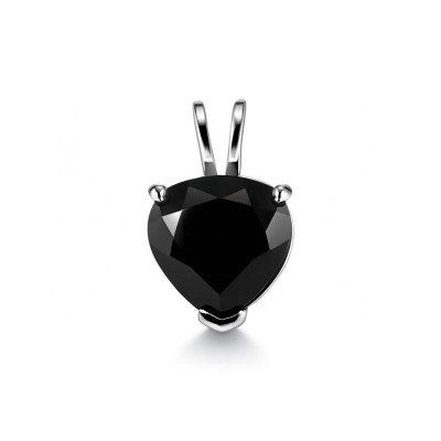 Pendentif en Argent 925 et Onyx Coeur de 8x8mm