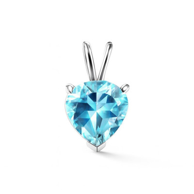 Pendentif en Argent 925 et Topaze Coeur de 8x8mm