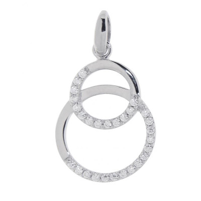 Pendentif en Argent 925 rhodié et oxyde de zirconium