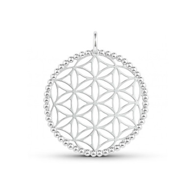 Pendentif Fleur de vie en Argent 925 rhodié Diam. 30mm