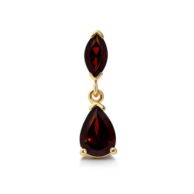Pendentif  Grenat Poire et Marquise en Or Jaune 375