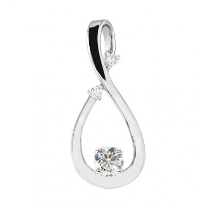 Pendentif Infini Or Blanc 750 Diamants 0.49 carat