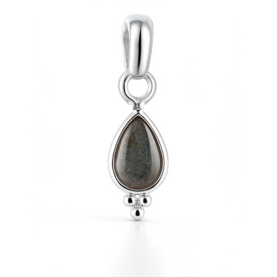 Pendentif Labradorite poire 7x5mm en Argent