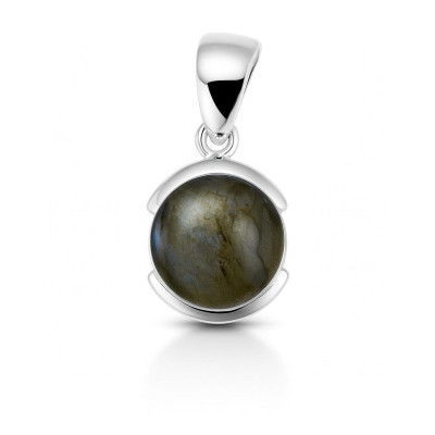 Pendentif Labradorite ronde 12mm en argent