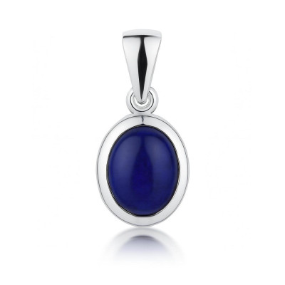 Pendentif Lapis Lazui Ovale 9x7mm en Argent 925