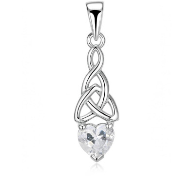 Pendentif Motif Celtique en Argent 925 Rhodié et Oxyde de zirconium