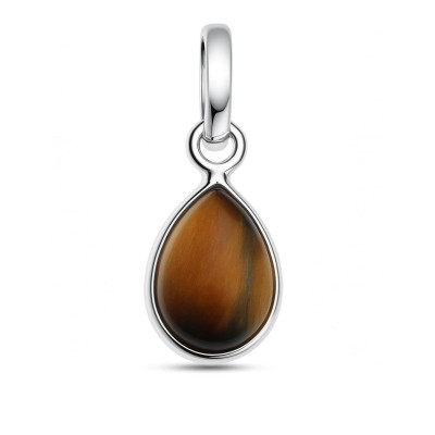 Pendentif  Oeil de Tigre Poire 14x10mm Argent 925