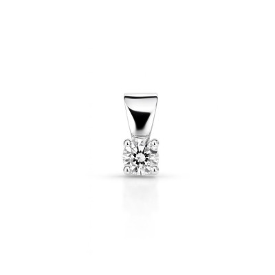 Pendentif Or Blanc 750 Diamant  0.21 carat G Si
