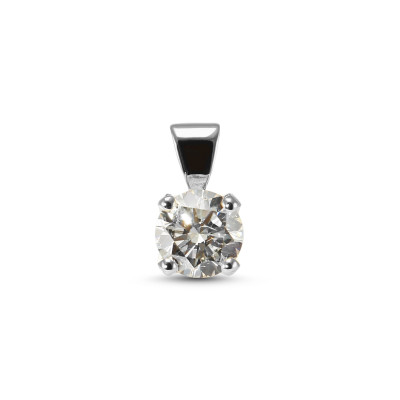 Pendentif Or Blanc 750 Diamant 0.70carat M Si1