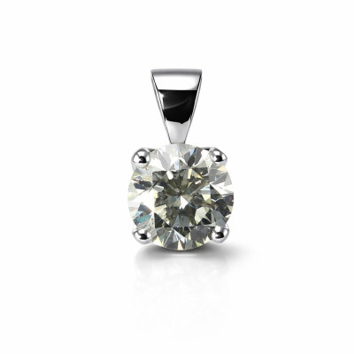 Pendentif Or Blanc 750 Diamant 1.09 carats