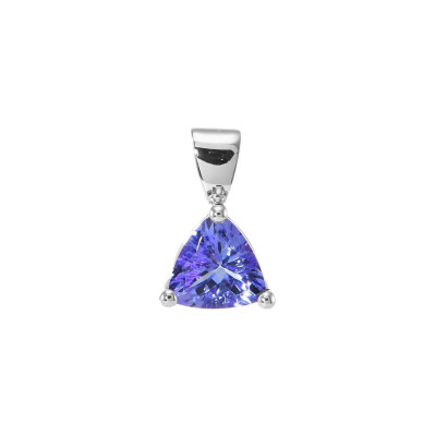Pendentif Or Blanc 750 Tanzanite trillion 6.5mm