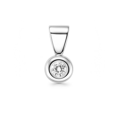 Pendentif Or Blanc Diamant  0.07 carat H Si