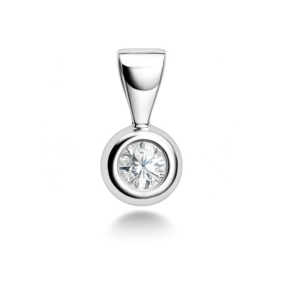 Pendentif Or Blanc Diamant  0.17 carat H Si