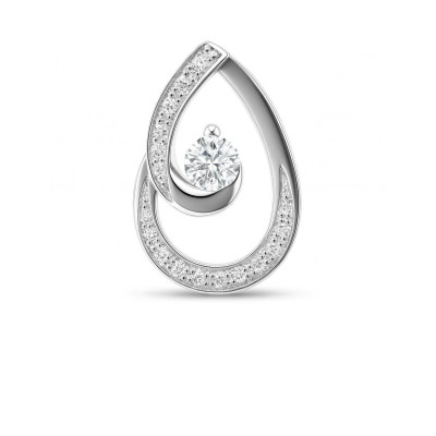 Pendentif Or Blanc Diamant 0.207 carat
