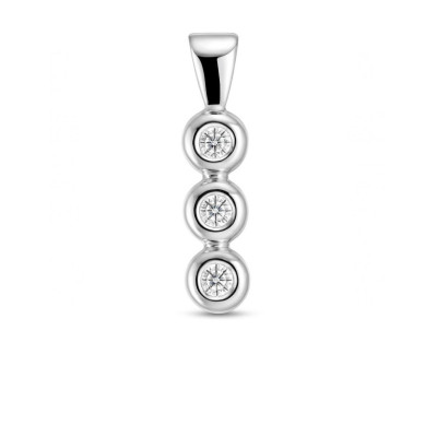 Pendentif Or Blanc et Diamants 0.06 carat