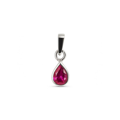 Pendentif Or Blanc Rubis poire 0.77 carat