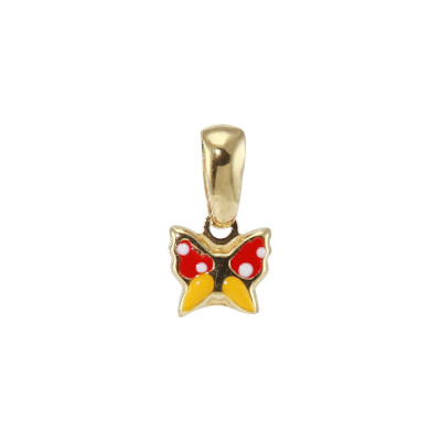 Pendentif Or Jaune 375 Papillon émaillé