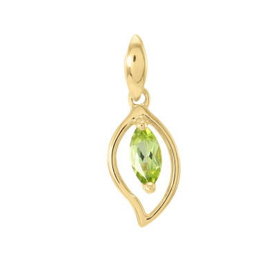Pendentif Or jaune 375 Péridot navette 6x3mm