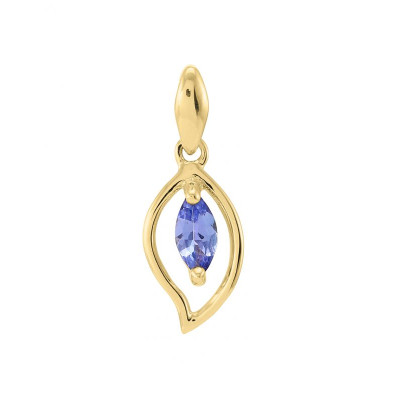 Pendentif Or jaune 375 Tanzanite navette 6x3mm