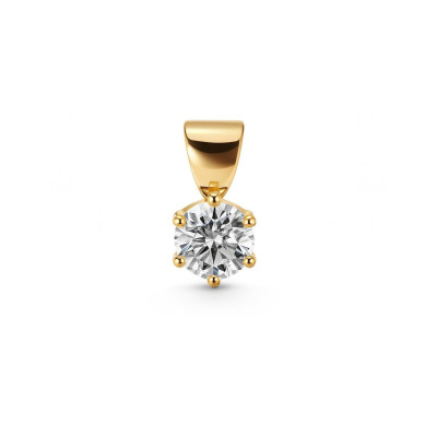Pendentif Or Jaune 750 Diamant 0.47 carat L Vs2