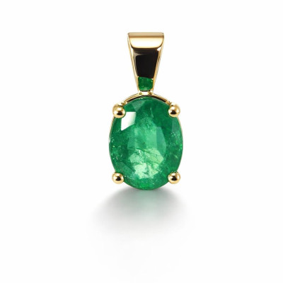 Pendentif Or Jaune 750 émeraude ovale