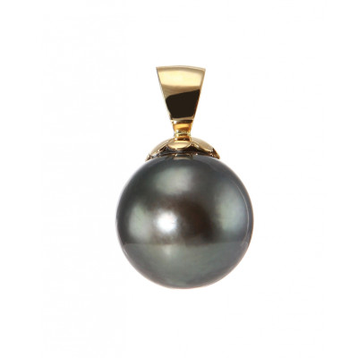Pendentif Or Jaune 750 et Perle de culture Tahiti 11mm AA