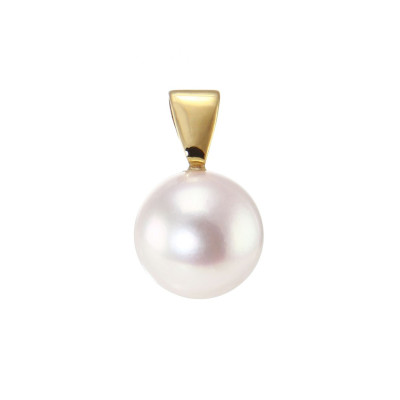 Pendentif Or Jaune 750 Perle de culture Akoya 8.5mm AAA