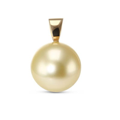 Pendentif Or jaune 750 Perle de culture Gold du Pacifique 12mm AA