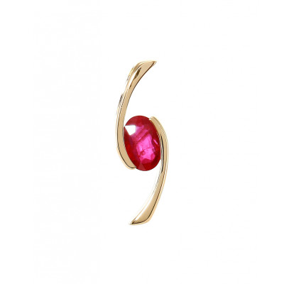 Pendentif Or Jaune 750 Rubis ovale 6x4mm