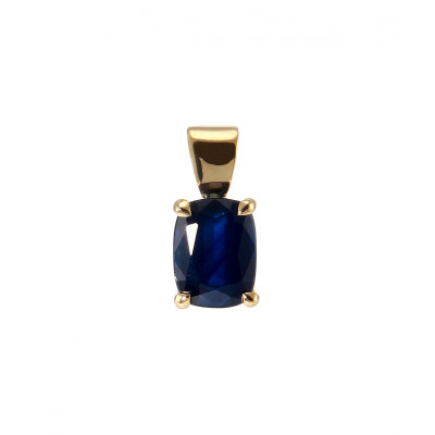 Pendentif Or Jaune 750 Saphir coussin 8x6mm