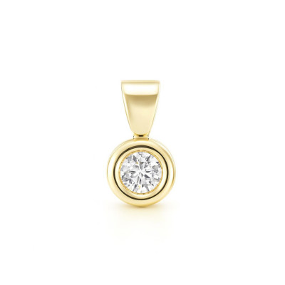 Pendentif Or Jaune Diamant Rond 0.17 carat G SI