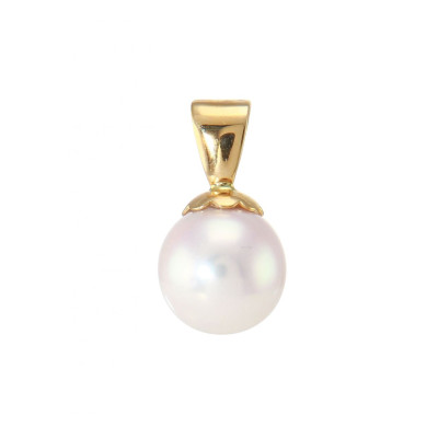Pendentif Or Jaune et Perle de culture Akoya 8mm AAA