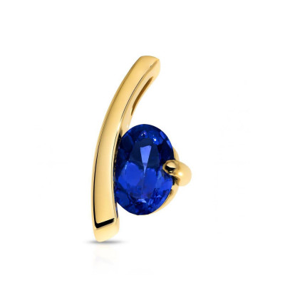 Pendentif Or Jaune Tanzanite Ovale 8x5mm