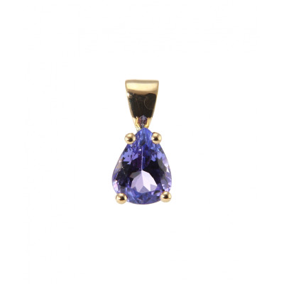 Pendentif Or Jaune Tanzanite Poire 8x6mm