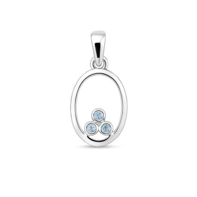 Pendentif Ovale Argent Topaze Bleue Traitée 1.5mm