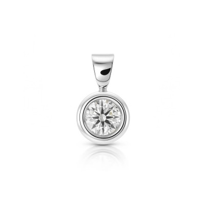 Pendentif Pneu Or Blanc 750 Diamant 0.4 carat