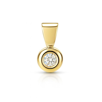 Pendentif Pneu Or Jaune 750 Diamant 0.1 carat G Si