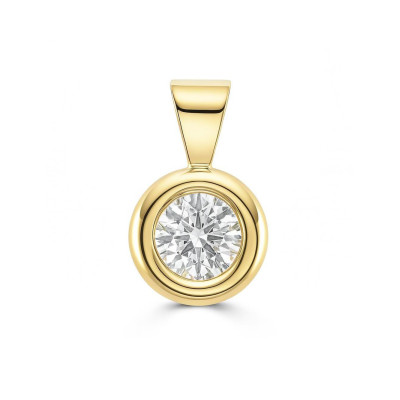 Pendentif Pneu Or Jaune 750 Diamant 0.40 carat L Si2
