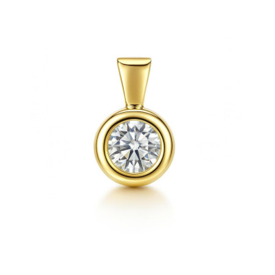 Pendentif Pneu Or Jaune 750 Diamant 0.42 carat I Si1