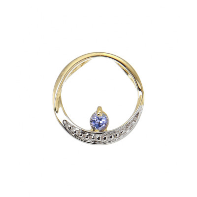 Pendentif Rond Or jaune 375 Tanzanite 3mm