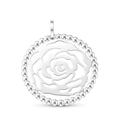 Pendentif Rose en Argent 925 rhodié