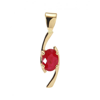 Pendentif Rubis Ovale 7x5 Or Jaune