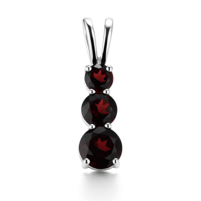 Pendentif Trilogie Argent 925 Grenat