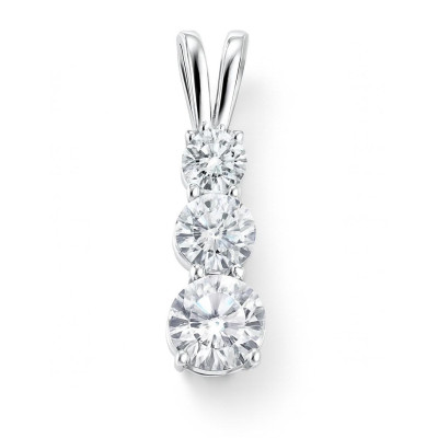 Pendentif Trilogie Argent 925 Oxyde de Zirconium