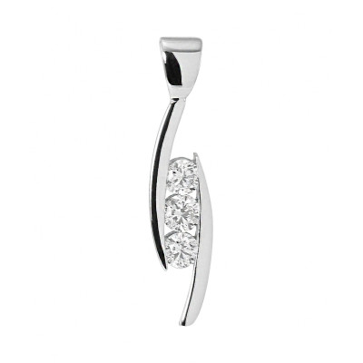 Pendentif Trilogie Diamants 0.35 carat Or Blanc